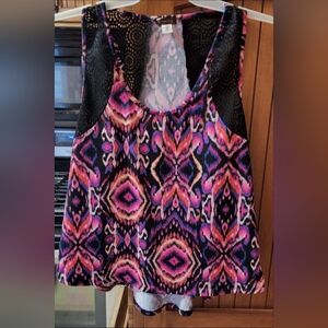 XL JUNIORS COPPER KEY RACERBACK SLEEVELESS LACE TANK